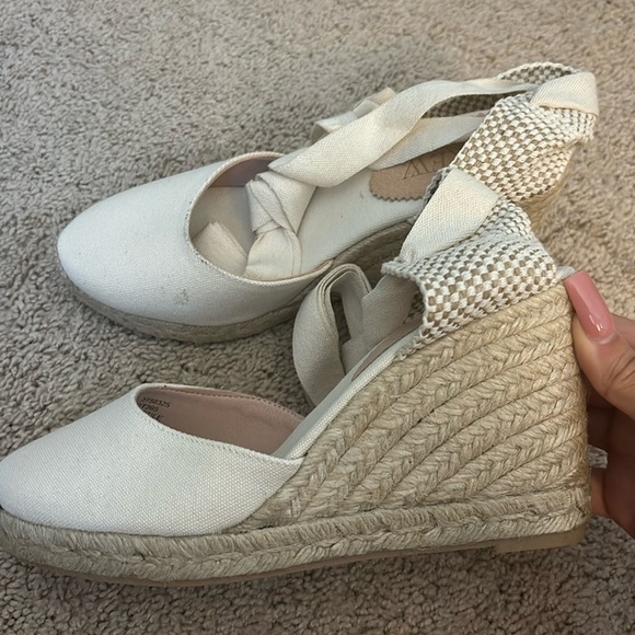 J Crew Made-in-Spain lace-up high-heel espadrilles BT395 - Picture 6 of 6